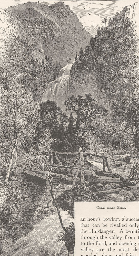 NORWAY. Glen near Eide 1890 old antique vintage print picture